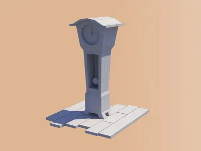 Pendulum  Clock  3D Free low-poly 3D model