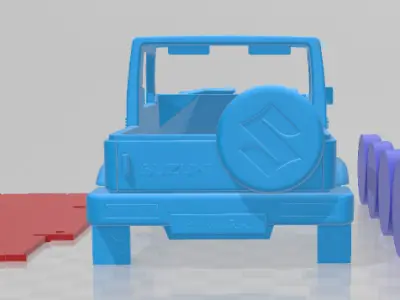 Suzuki Samurai Convertible - Separate Parts STL Model 3D print model
