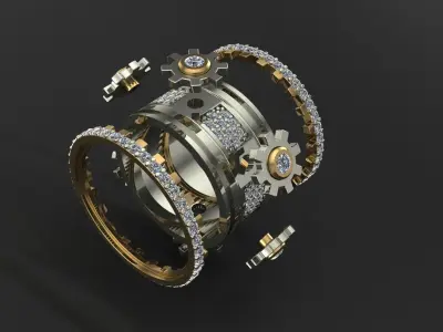 Ring with Gears 3D print model