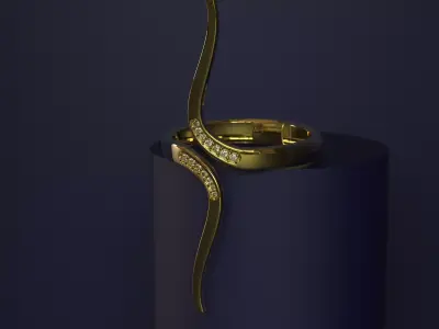 Contemporary Open Statement Ring  3D print model