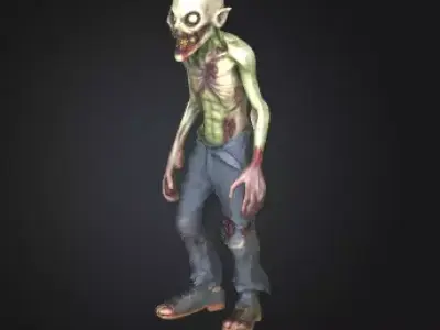 Zombie 3D Model Realistic Horror Sculpture Free 3D print model