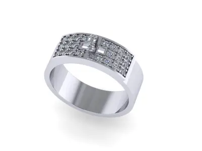 Hermes diamond ring 3D render 3D print model