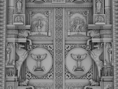 decorative traditional 3d door 2 3D model