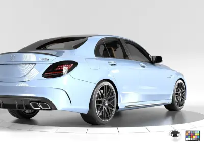 Mercedes C63 Sedan -Rigged- Render Ready-unreal-vray-redshift 3D model
