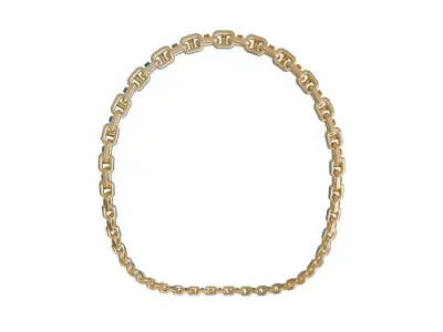Gold Link Chain Low Poly 3D Model Low-poly 3D model