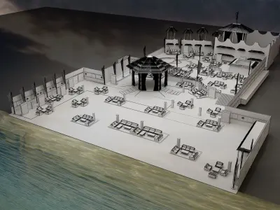 Exterior Design Beach Resort Layout a541 3D model