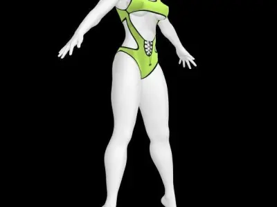 Woman sporty  swimsuit 3D model