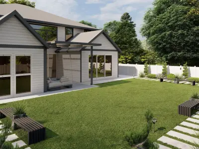 Garden Landscape 3D Model - SketchUp and Lumion Scene 3D model Free 3D model