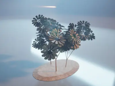 Conceptual shrub S1Bv2 Low-poly 3D model