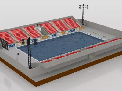 Outdoor Olympic Swimming Pool 3D model