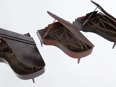 Grand Piano Low-poly 3D model