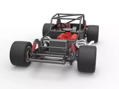 Vintage Asphalt Modified stock car Base V5 Scale 1 to 25 3D print model