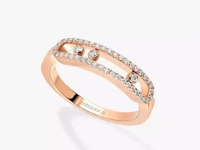Messika Ring Gold 3D print model 6