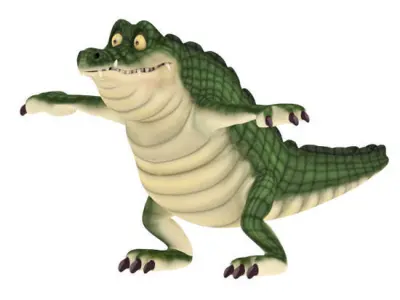 Crock cartoon  Low-poly 3D model