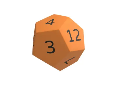 D12 Dice V1 006 Low-poly 3D model