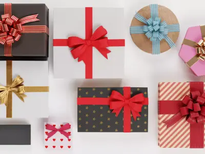 9 Gift Boxes Collection - Celebration Edition 3D model