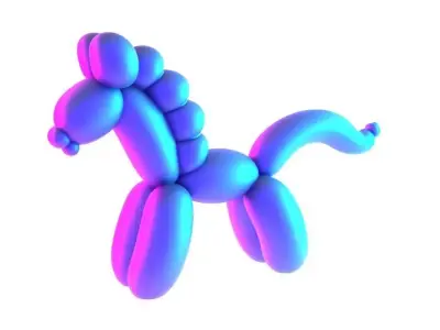 Pony Horse Balloon Decoration Props Second Life toy 3D print model