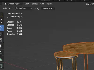 chair-table Low-poly 3D model