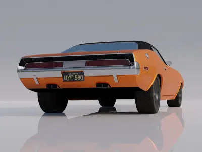 CAR - Dodge Challenger RT 1970 without interior Low-poly 3D model