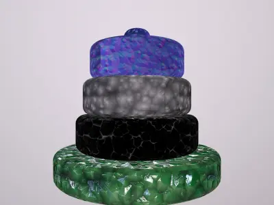 fourwanpis three tier cake Free low-poly 3D model