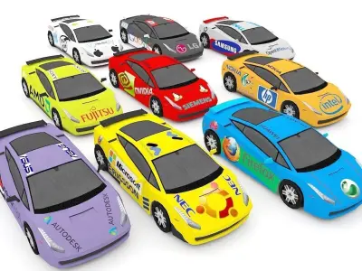 racing car Low-poly 3D model