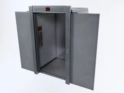 Low Poly Lift pair of metal elevators Low-poly 3D model