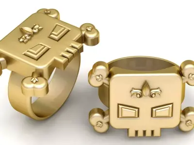 stylish skull ring  PANDANT 3D PRINTABLE MODAL  3D print model