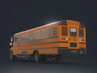school bus Low-poly 3D model
