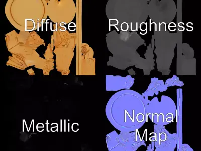 Golden Athlete Trophy Model Pack Low-poly 3D model