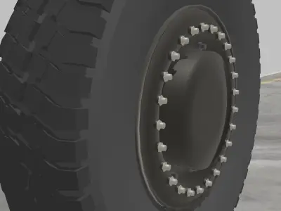 Truck Wheel Low-poly 3D model