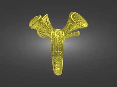 3D CAD file for Gold Design Ring Free 3D print model