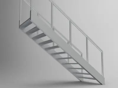 stairs metal staircase Free low-poly 3D model