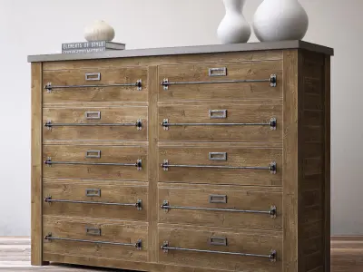 MERCANTILE 10-DRAWER LARGE CHEST 3D model