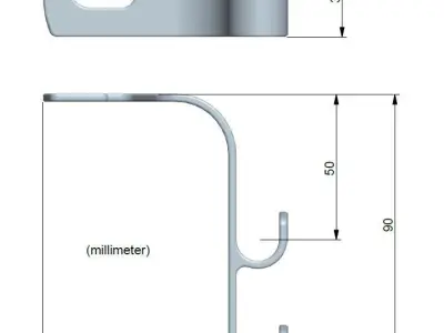 Neckhook car seat office chair hooks 3D print model