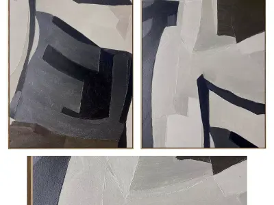 Plaster Two Photo Frame 512 Low-poly 3D model