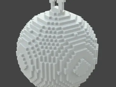 3D printed pixellated ornament 3D print model