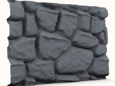 Jagged Boulder Defense Wall 3D model