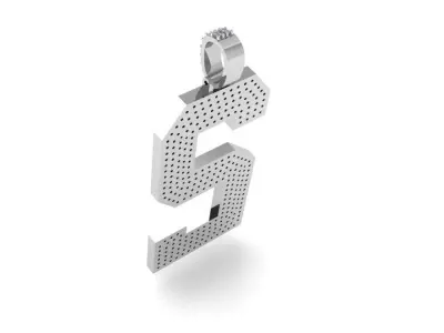 2 Number Pave Pendant 1264 3D print model