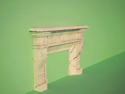 Fireplace design 3d model 05 with materials collection Low-poly 3D model