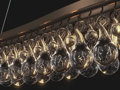 Arctic pear chandelier single wave 160cm 3D model