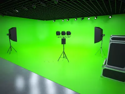 Lighting Studio Scene Low-poly 3D model