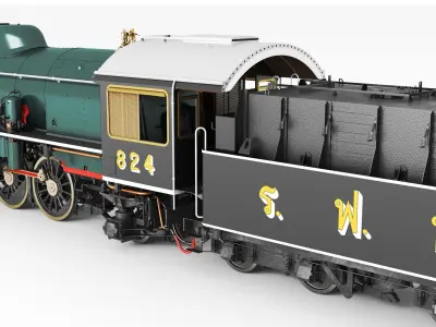 State Railway of Thailand Pacific 4-6-2 Steam locomotive 3D model