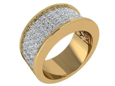 Diamond Band Ring 3763 3D print model