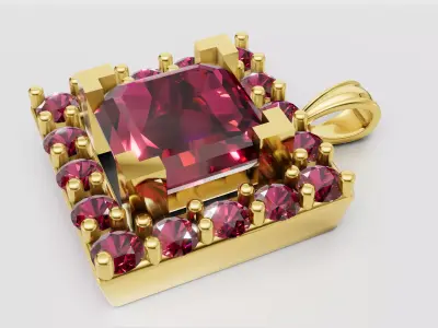 Emerald Cut Pendant 3D print model