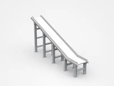 Stainless Inclined Washdown Elevator Conveyor 3D model