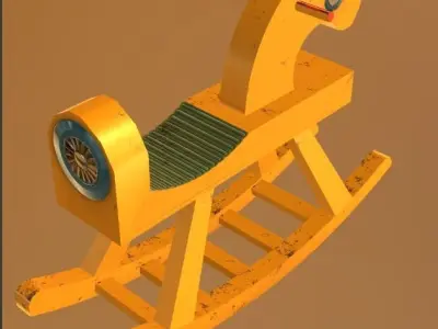 kids Rocking Horse Low-poly 3D model