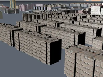 Modern birdseye view of urban planning Urban buildings office 3D model buy