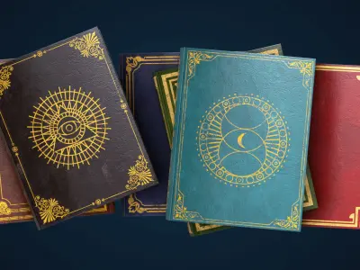 Old vintage books  Free low-poly 3D model