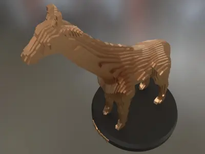 Parametric Giraffe Low-poly 3D model