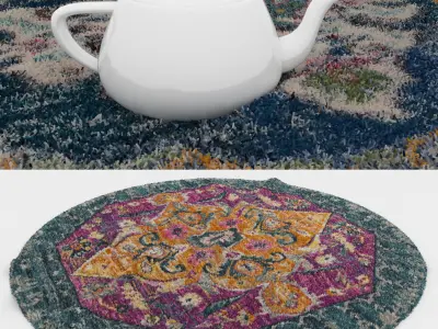 Round Rug Set 165 3D model